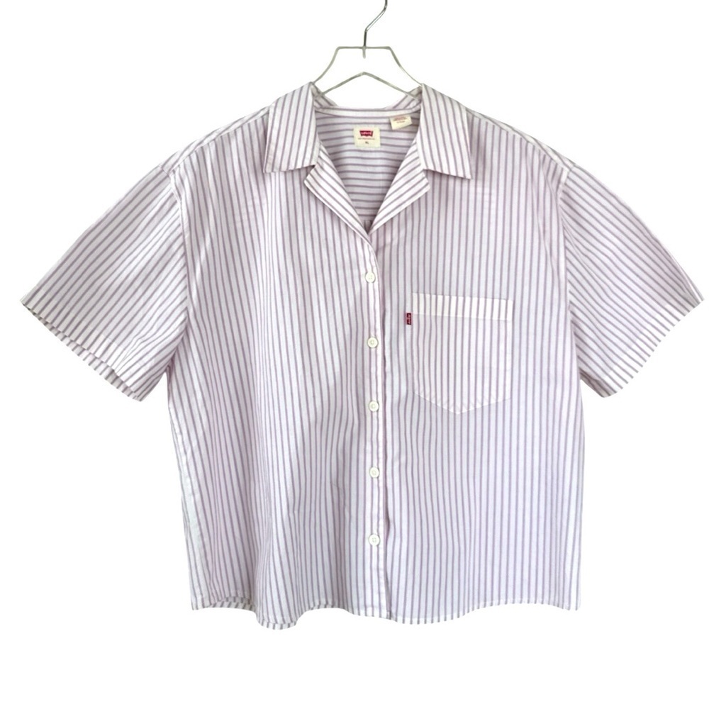 Levi's Lavender Stripe Short-Sleeve Button-Up Shirt